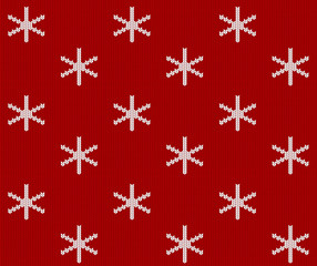 Seamless knitted red pattern. Christmas backgroung