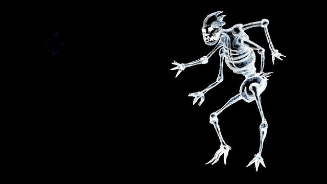 Four Handed Skeleton Throwing a Spell Character Animation