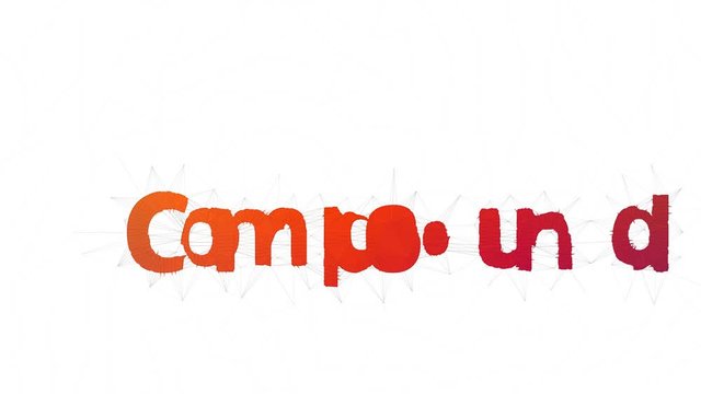 Compound Interest Text Transforming Tessellated Looping Meshes Text Morph