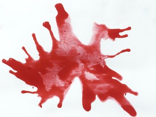 red paint splash isolated on white background