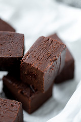 Homemade raw milk free, sugar free vegan chocolate brownies or fudge