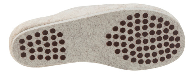 white house slipper isolated over white background. slippers from hotel, airplane are on white floor, home slippers, home footwear