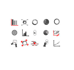 Set of vector infographic templates. Flat design business icons: round charts, graphs. Business statistics and analytics