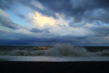 Fototapeta premium Beautiful sea landscape during a storm