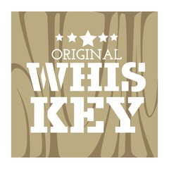 Whiskey original logo with wooden barrel texture and text