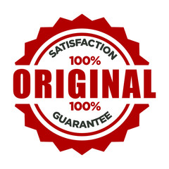 One hundred percent original and satisfaction guarantee stamp
