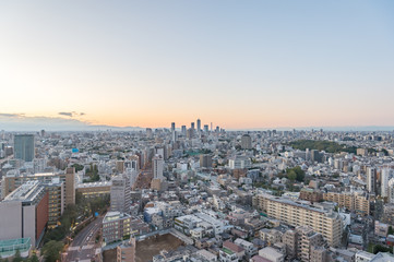 Fototapeta premium 東京都文京区後楽園から見た東京の夕景