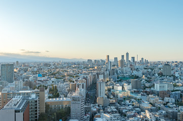 東京都文京区後楽園から見た東京の景色
