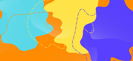 Yellow Memphis Poster. Vector Abstract 