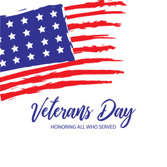 Veterans day honoring all who served poster celebration