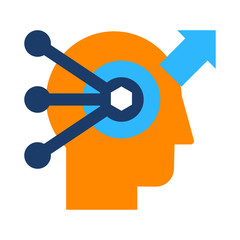 Problem solving and analysis flat vector icon