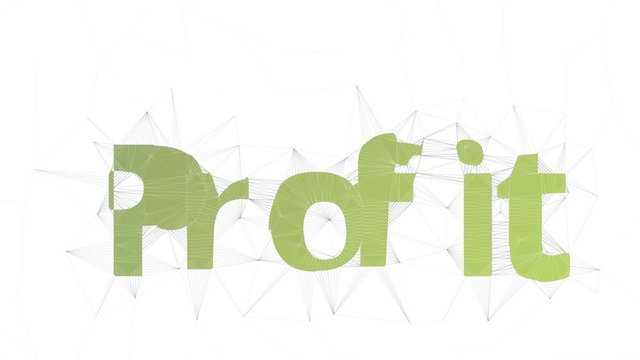 Profit Margin Text Transforming Tessellated Looping Triangles Text Morph