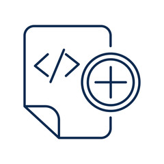 HTML tag adding blue monochrome thin line pictogram