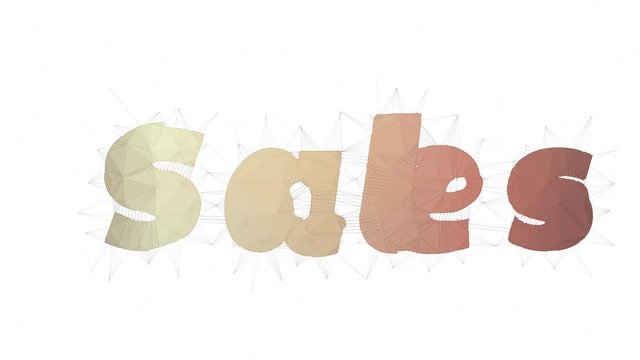 Sales Budget Text Warping Tessellated Looping Triangles Text Morph