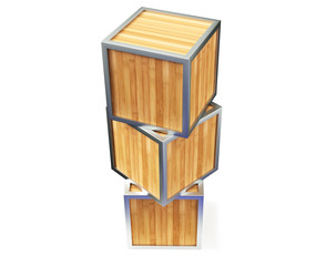 Opened and closed blank cardboard packages. 3d rendering