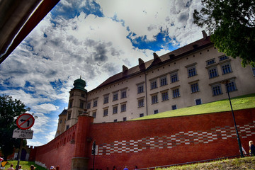  historic historical Polish city of Krakow on a beautiful sunny summer holiday day
