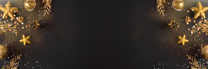 Christmas and happy new year flat lay.