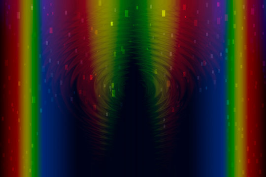 colorful rainbow background computer, technical and digital with wrinkles from the center point