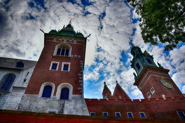  historic historical Polish city of Krakow on a beautiful sunny summer holiday day