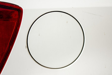 white  Car fuel door,