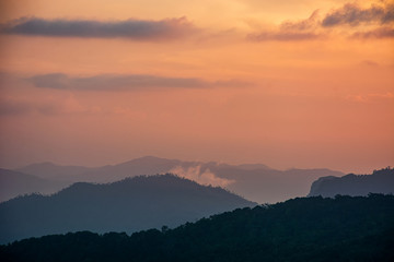 Evening light at Khun Sathan, Nan Province,Thailand.