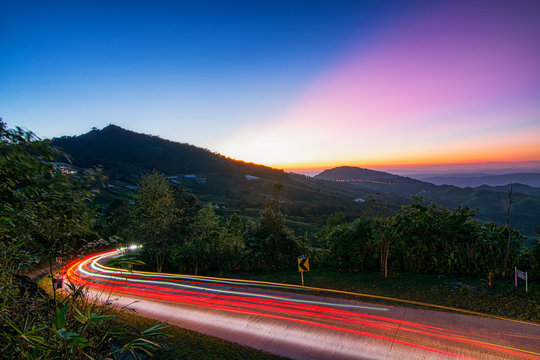 Evening light at Khun Sathan, Nan Province,Thailand.