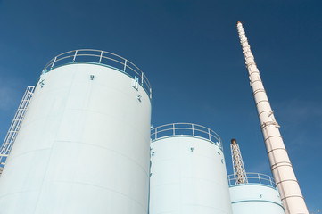 Oil storage tank in chemical factory
