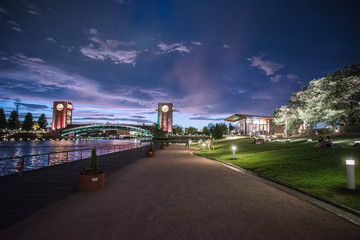 Fototapeta premium Night walk in the beautiful park, Toyama, Japan