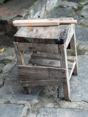 old bench wooden chair natural