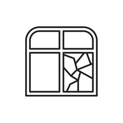 broken window icon- vector illustration