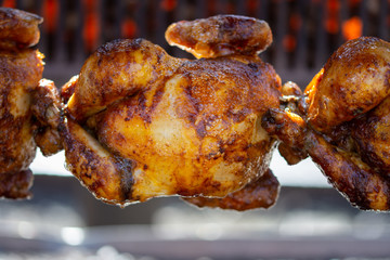 Chicken on the BBQ  in Germany ,2019,Rotisserie Chicken  DETAIL