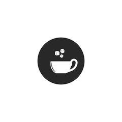 Add sugar icon, cup of tea or coffee with refined sugar cubes.