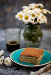 A piece of homemade biscuit cake