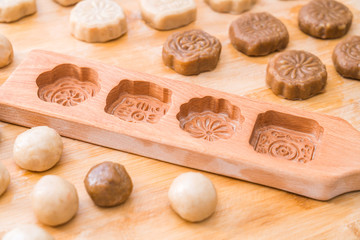 Chinese Mid Autumn Festival food moon cake making process