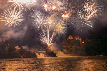 Rhine Falls Big Fireworks