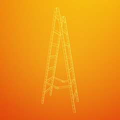 Step ladder. Wireframe low poly mesh vector illustration