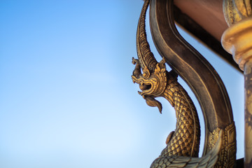 Fototapeta na wymiar Thai Dragon or Serpent King of Nagas .