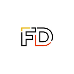Letter FD logo icon design template elements
