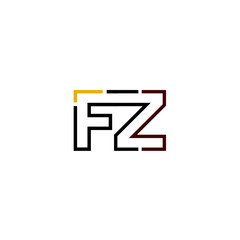 Letter FZ logo icon design template elements