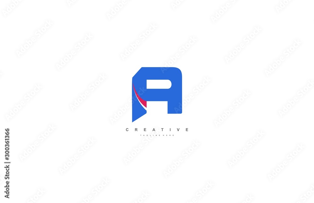 Fototapete initial letter a modern simple multicolor logotype