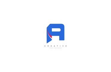 initial letter A modern simple multicolor logotype