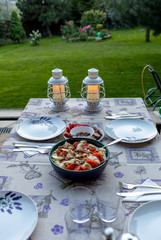 Prepared for supper table on the terrace