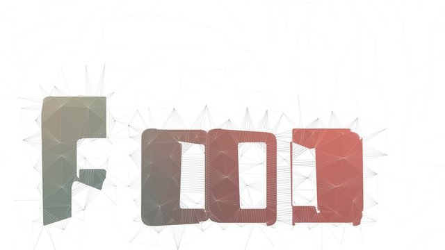 Food Market Text Merging Tessellated Looping Grid Text Morph