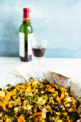 Vegetable ratatouille in a plate