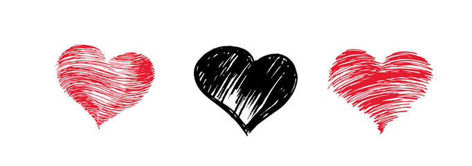 Valentine's Day. Heart grunge. Hand drawn illustration.