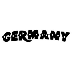 Handwritten word Germany. Hand drawn lettering.