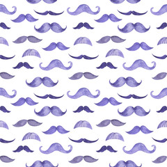 seamless pattern watercolor moustache movember gentleman man