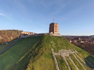 Vilnius downtown. Drone footage. Lithuania.