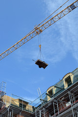 Tower Crane Lifting Trailer on Construction Site 6708-042