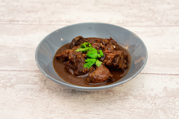 Homemade Beef cheek with wine sauce